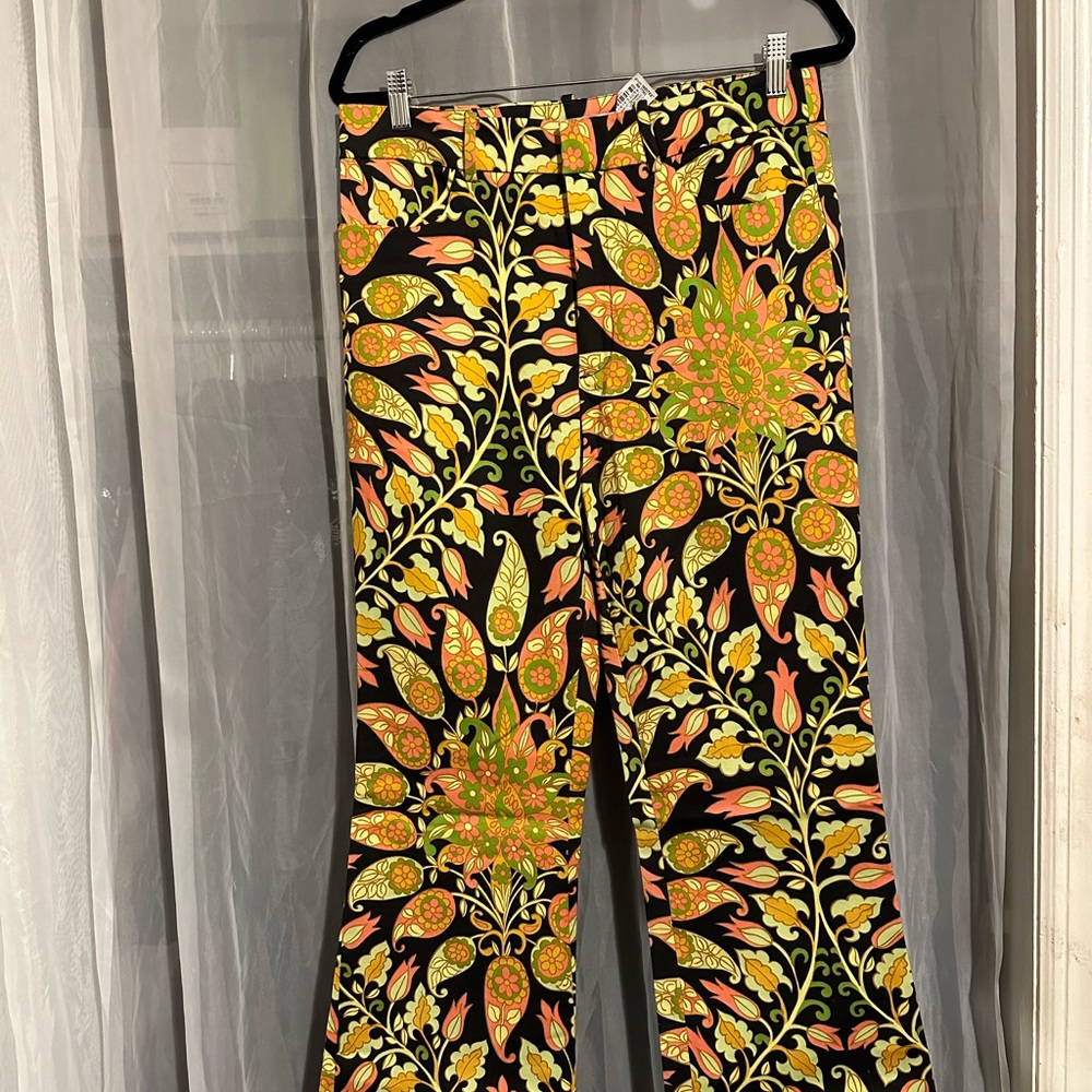 Zara Funky Patterned Trousers - Black, Yellow, Orange